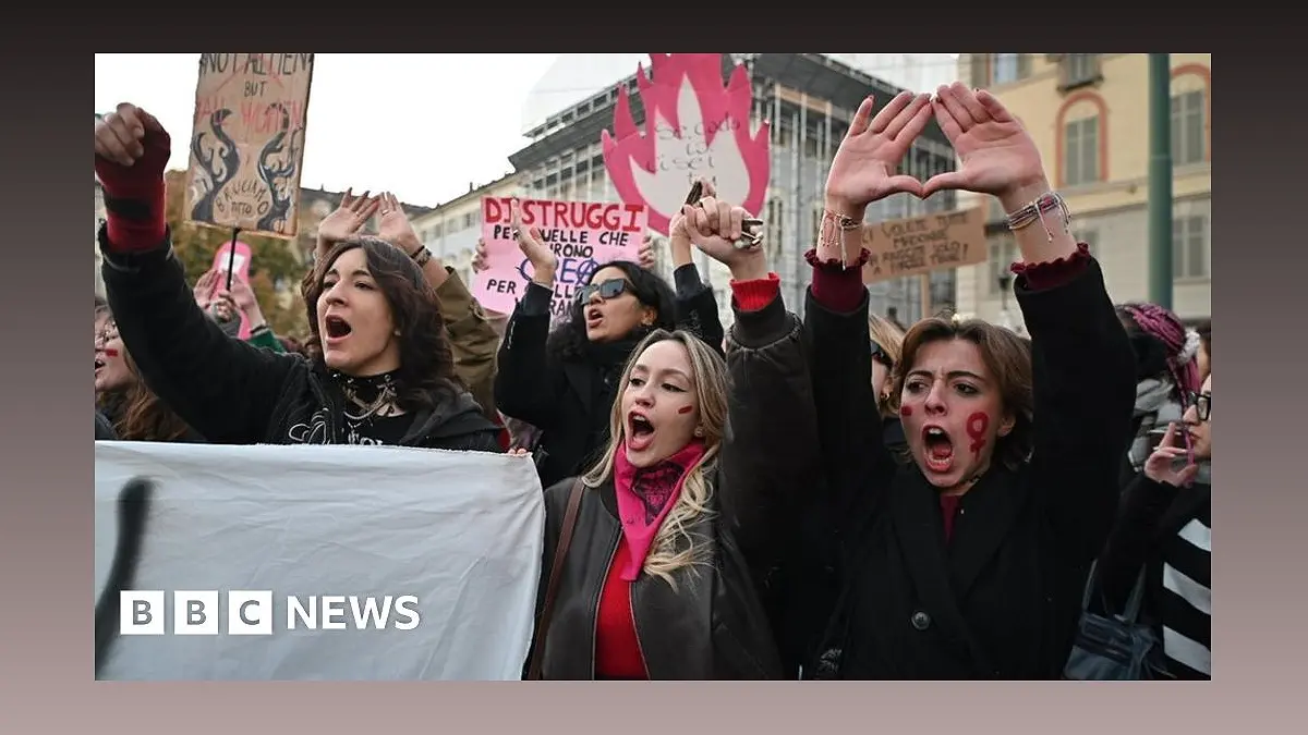 Protests Across Italy Demand an End to Violence Against Women - 1086632595