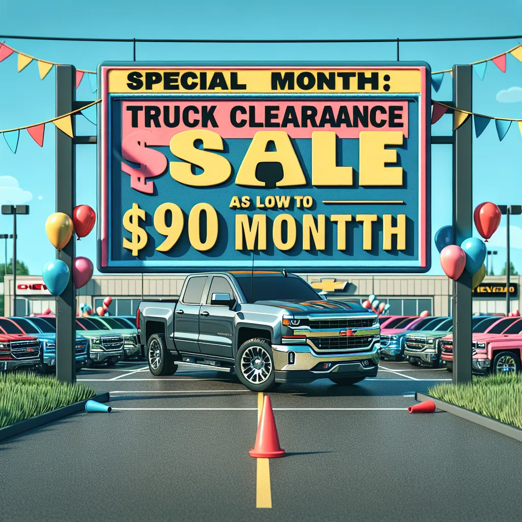 ${month}$ Special: Chevy Silverado Trucks Clearance Sale - as Low as $90/month