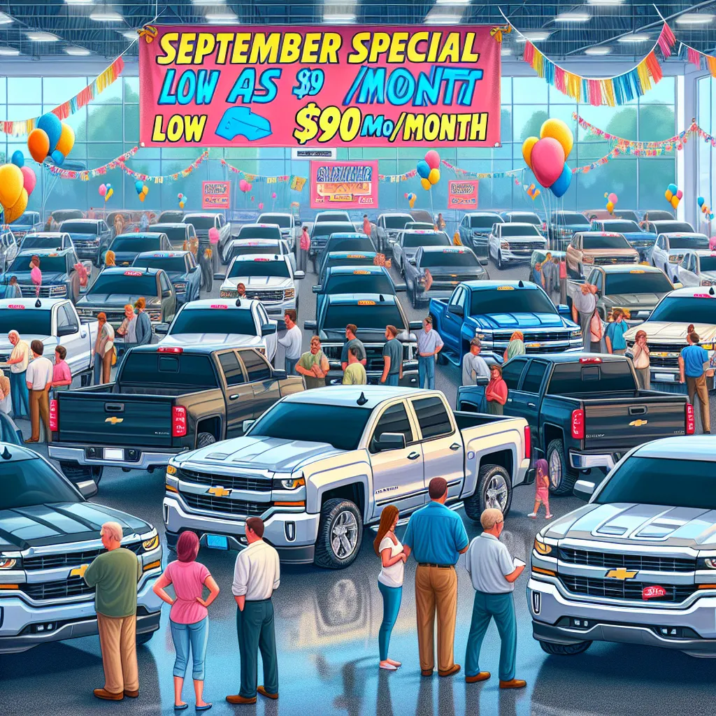 September Special: Chevy Silverado Trucks Clearance Sale - as Low as $90/month