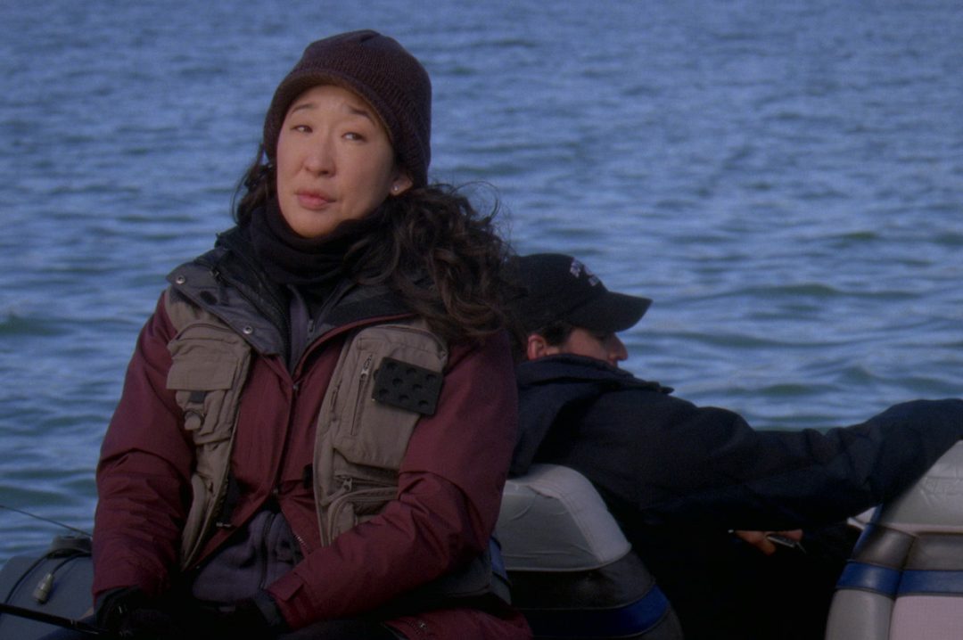 Cristina on a boat with Derek