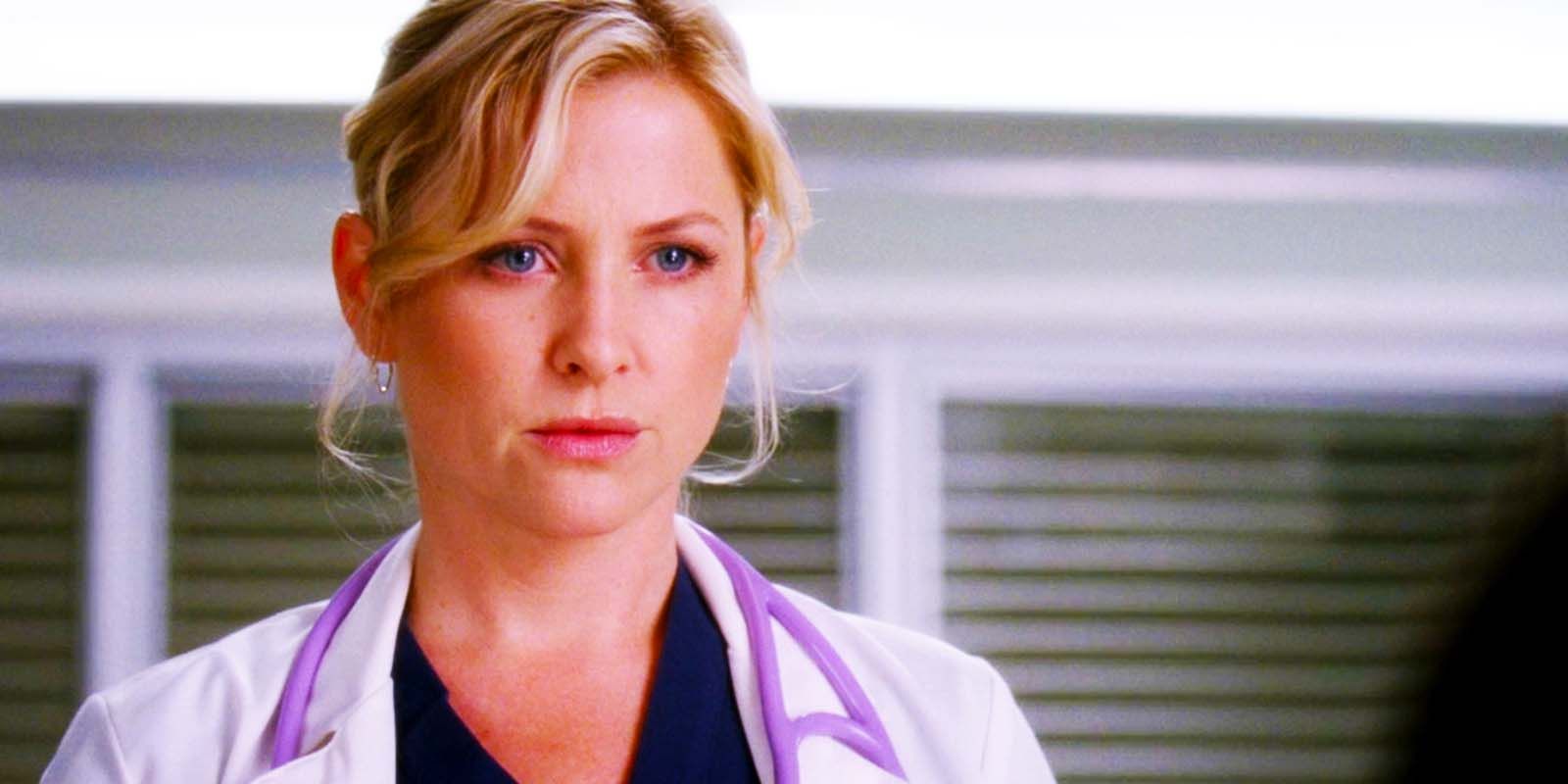 Jessica Capshaw as Arizona Robbins in Grey's Anatomy season 5 episode 11